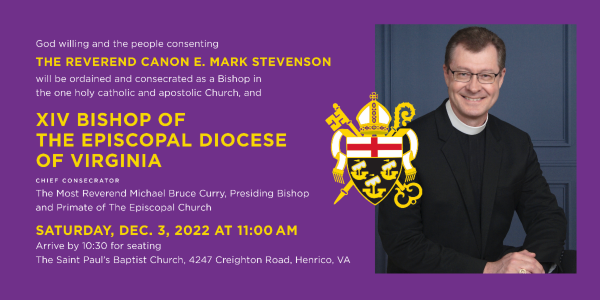 Bishop's Consecration Service Today, Dec. 3 at 11 AM